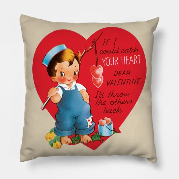 Vintage Valentine's Day Heart Pillow by MasterpieceCafe