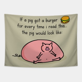 Burger pig Tapestry