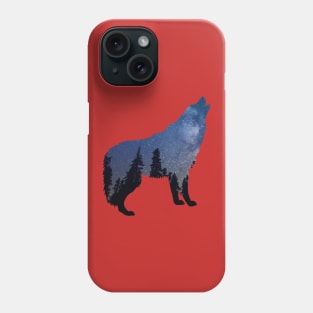 Merry Christmas Wolf At Night Phone Case