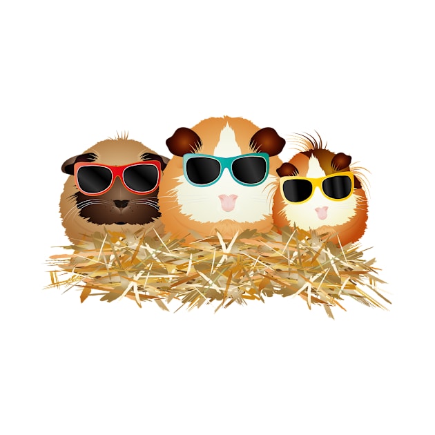 cool guinea pig group with sunglasses by Kisho