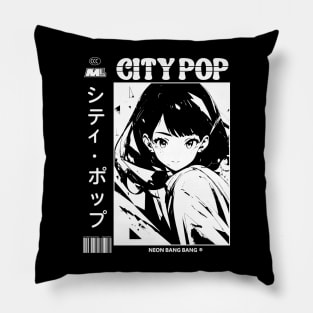 CityPop Vaporwave Manga Aesthetic Pillow