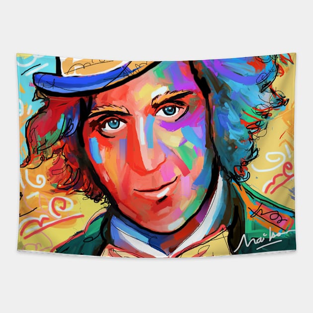 willy wonka Tapestry by mailsoncello