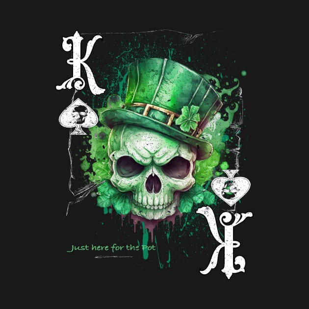 King Of Spades Green Irish Skull For Patricks Day Poker by printjobz