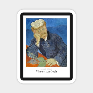 Portrait of Dr Gachet by van Gogh with text Magnet