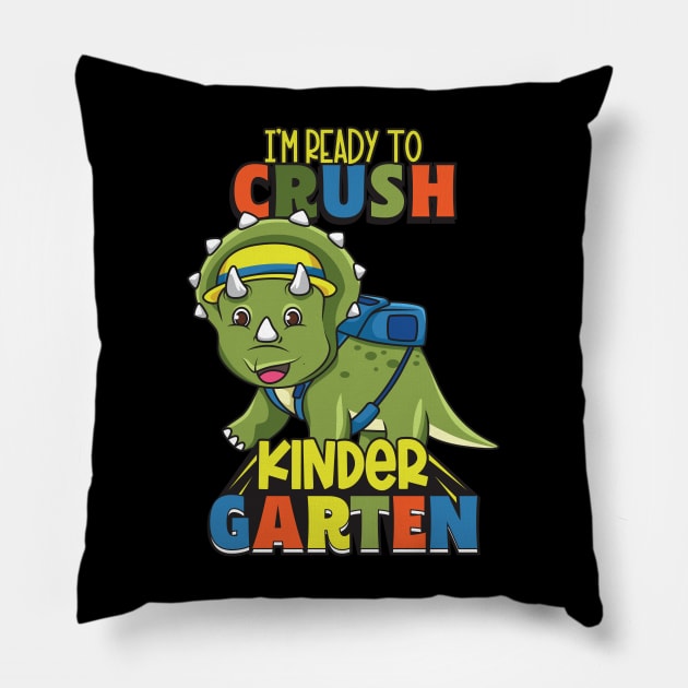 Kindergarten Ready To Crush Kindergarten Back To School Pillow by alcoshirts