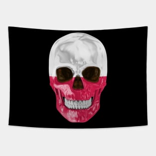 Poland Flag Skull - Gift for Polish With Roots From Poland Tapestry