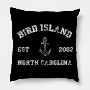 Bird Island, North Carolina Vintage Nautical Anchor Retro Pillow