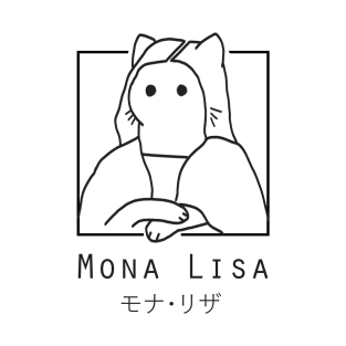 "Mona Lisa" Cute Japanese Minimalist/Simple Cat Design T-Shirt