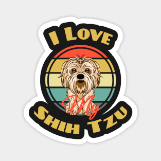 I Love My Shih Tzu Dog Puppy Lover Cute Magnet