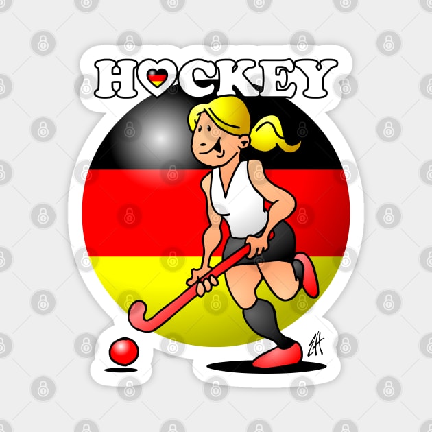 Hockey lady of the German field hockey team. Magnet by Cardvibes