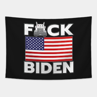 F-CK BIDEN  FREEDOM CONVOY - TRUCKERS FOR FREEDOM - USA FREEDOM CONVOY 2022 TRUCKERS BLACK LETTERS Tapestry