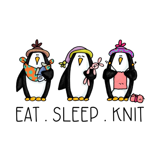 Eat . Sleep . Knit Penguins by Corrie Kuipers