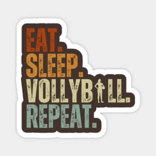 Eat Sleep Volleyball Repeat Kids Adult Women Retro Vintage Magnet