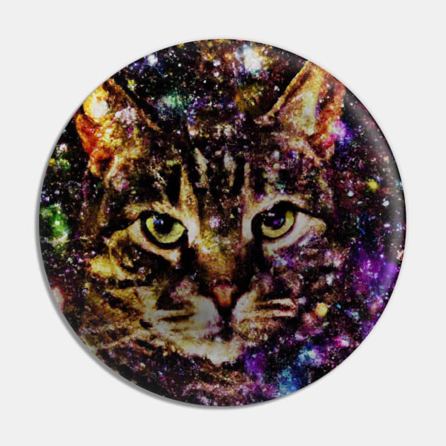Striped Space Cat Pin by Multiplanetary Studios