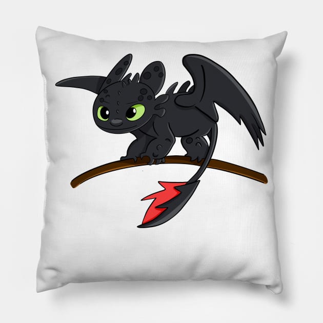 Cute Toothless baby dragon from cartoon How to train your dragon Pillow by PrimeStore