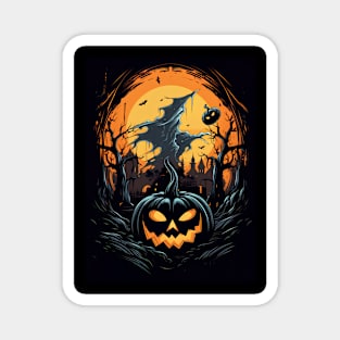 scary pumpkin on halloween Magnet