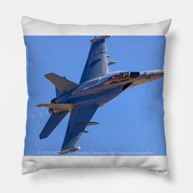 EA-18G Growler Afterburner Fly-By Pillow by acefox1