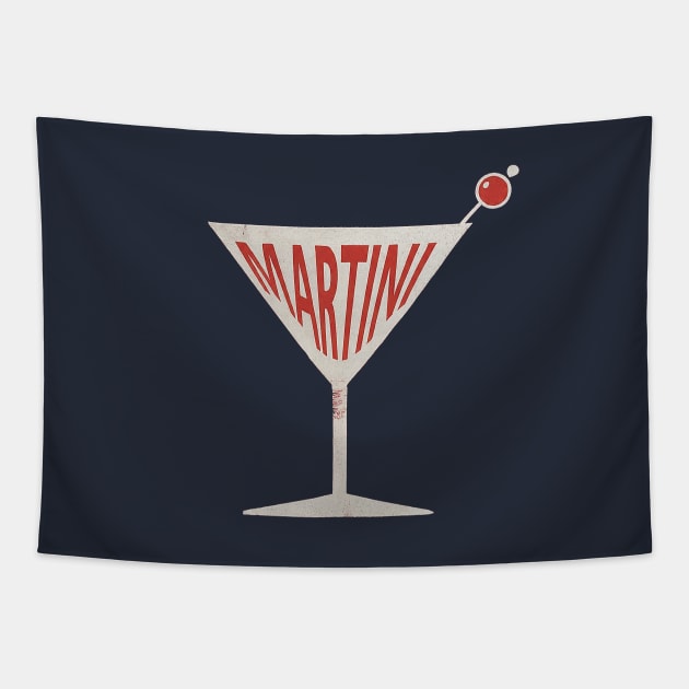 Vintage Martini Glass Tapestry by Retro Travel Design