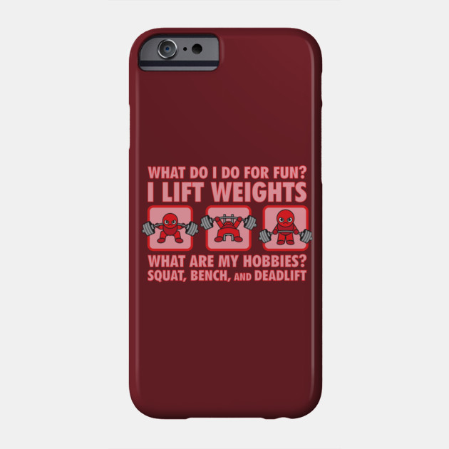 My Hobbies Are Squat Bench Press And Deadlift Kawaii Red