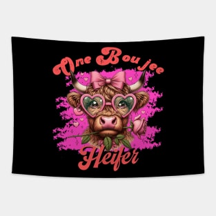 One Boujee Heifer Highland Cow Tapestry