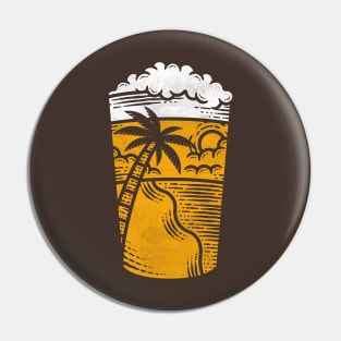 Beer Glass Summer Time Landscape Pin