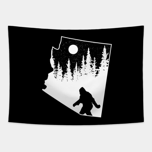 Arizona Bigfoot Gift Tapestry by Tesszero