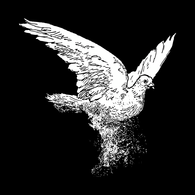 White Dove Dove of Peace Dispersion Effect by HBfunshirts