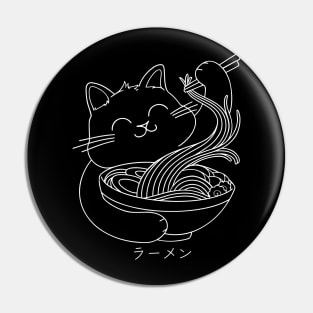 Ramen Cat Line Art Pin