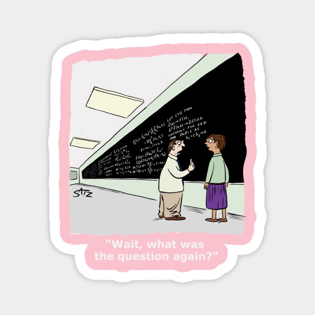 Funny math cartoon Magnet by CrowdenSatzCartoons