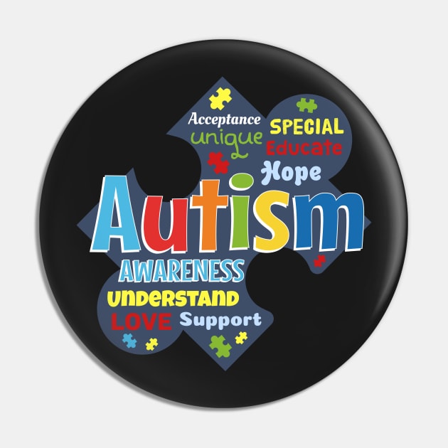 Puzzle Piece Autism Awareness Pin by specaut