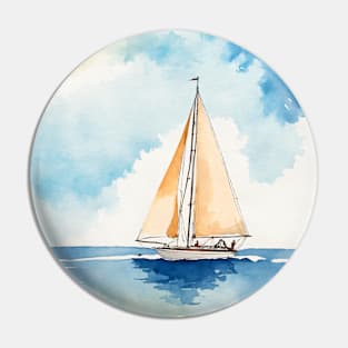 Peace and sail watercolor Pin