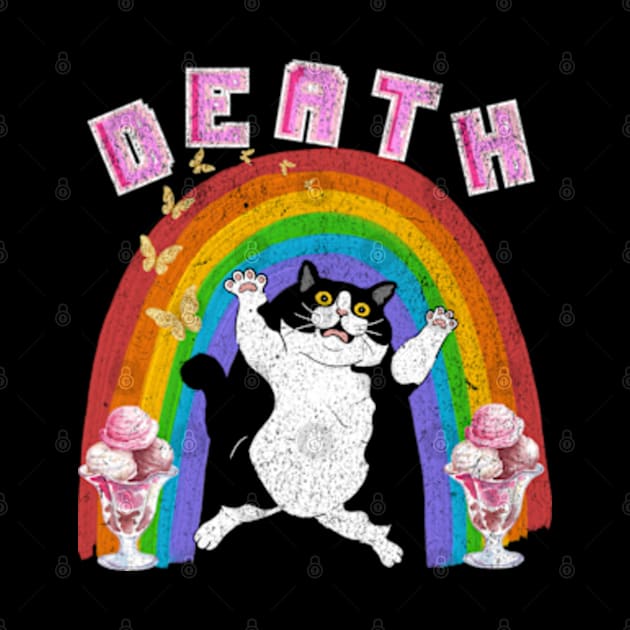 Death Weirdcore Pastel Goth Cat Rainbow Ice Cream Punk by Lavender Celeste