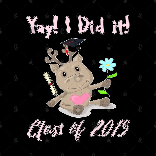 Yay! I Did It! Graduating Class of 2019 Graduation Gift Deer by familycuteycom