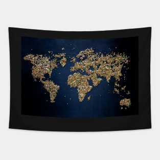 background of the world map, conceptual awareness of vegetarian education no OGM Tapestry