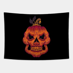 Pumpkin Skull Tapestry