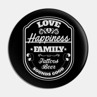 Love Happiness Family Pin