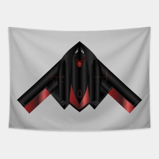 USAF B2 Spirit  Stealth Bomber - Black Red Tapestry