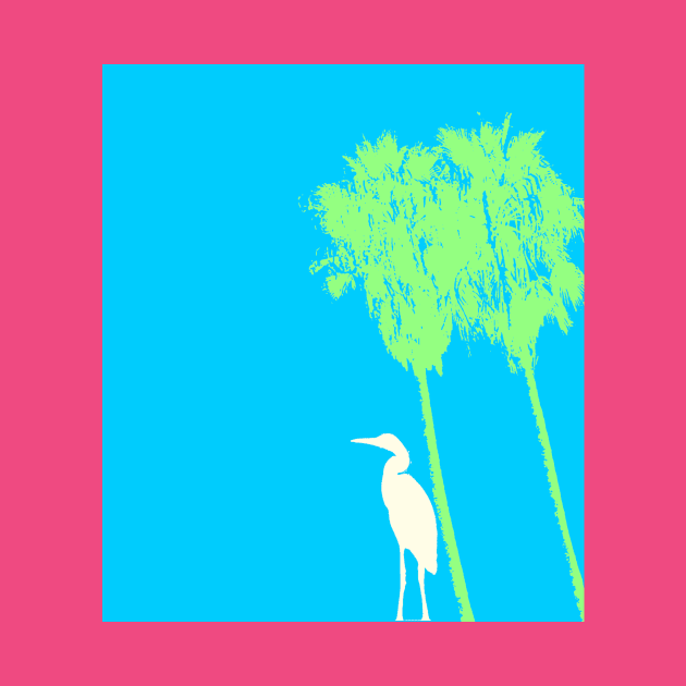 Heron and Palm Trees by DonWillisJrArt