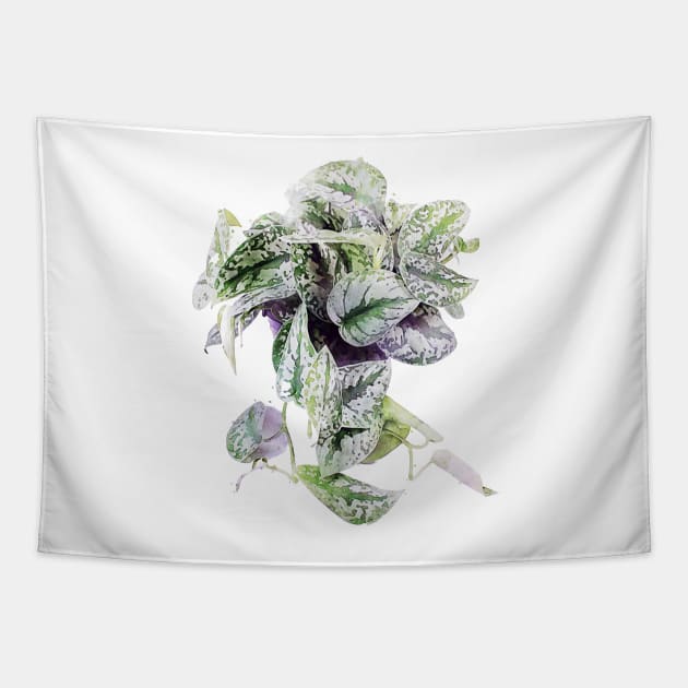 Satin Pothos Watercolor Tapestry by joanniecandi