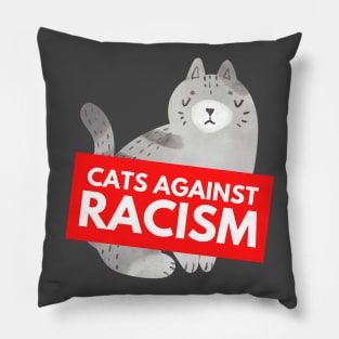 Cats Against Racism (Charcoal) Pillow