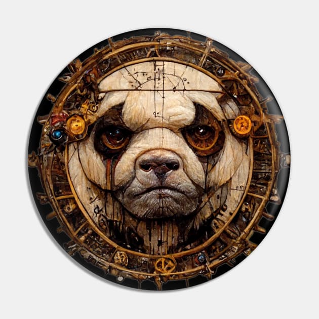 Bulldog Surreal Steampunk Artwork, Dog Lover Pin by maxdax