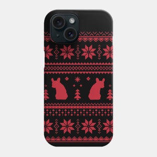 French Bulldog Frenchie, red Christmas sweater Phone Case