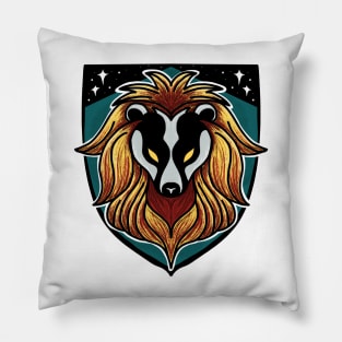 Huffledor Lion Badger Combination House Crest Pillow
