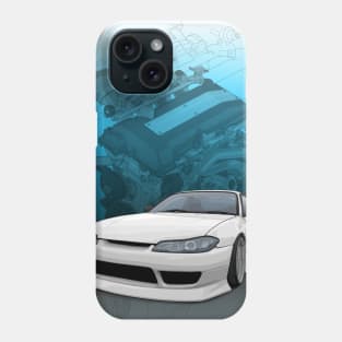 Silvia S15 with SR20 background Phone Case