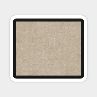 Sketcky organic lines in geometric formations of squares in taupe and cream Magnet