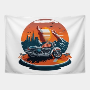 motorcycle and the flag independence day Tapestry