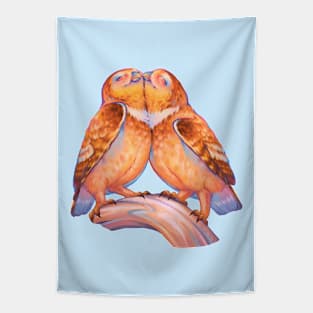 2 cute owls in love Tapestry