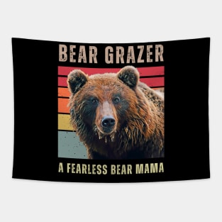 Bear Grazer A Fearless Bear Mama Tapestry