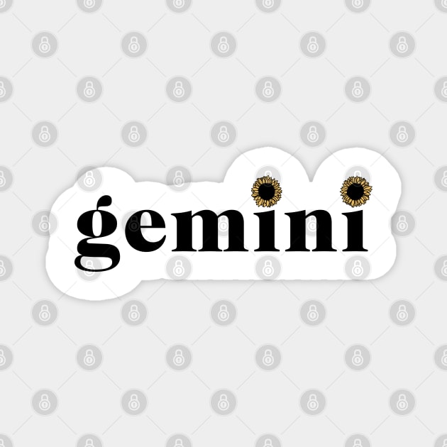 Gemini Sunflower Zodiac Magnet by aterkaderk