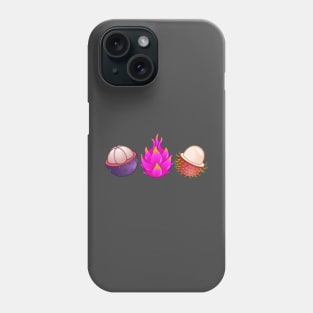 Dragonfruit Rambutan Mangosteen for exotic fruit lovers Phone Case